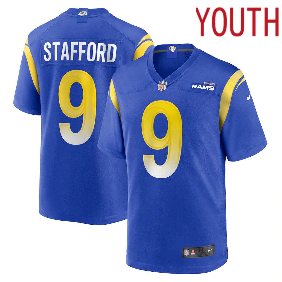 Youth Los Angeles Rams 9 Matthew Stafford Nike Royal Game NFL Jersey